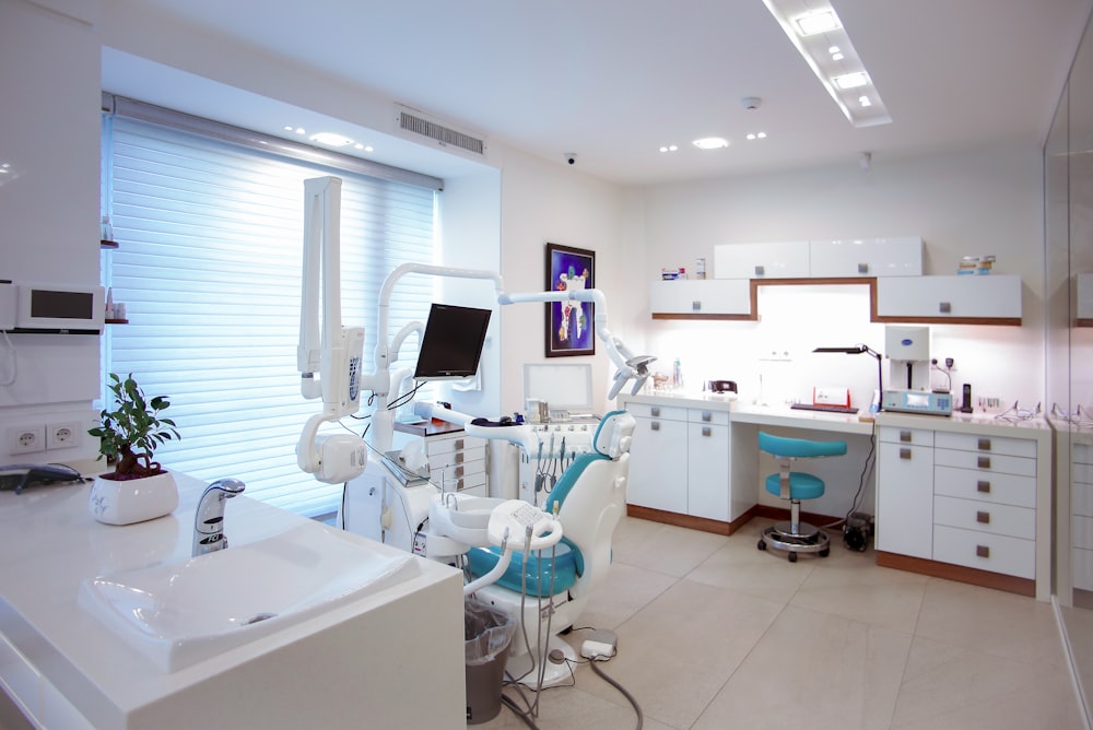Modern dental practice surgery with chair and equipment